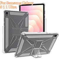 Transparent Holder Case for Samsung Galaxy Tab S11 S11 Ultra 11 14.6" 2025 Clear Protector Cover with Stand Shockproof Back Case