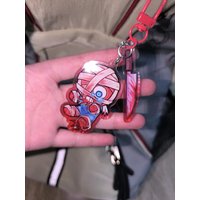 Mouthwashing Anime Keychain Women Acrylic Key Chain Man Funny Key Ring Pendant Ornament Accessories Friend Gift