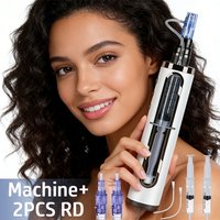 New Adjustable 5-Level Electric Derma Pen with 2 Round Nano Cartridges Adjustable MicroNeedling&Liquid Output Facial Beauty Care