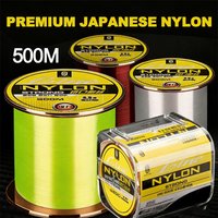 VIKINGAR 500m Hi-Vis Nylon Fishing Line Japan Super Strong Monofilament High Visible Chartreuse Red Clear Line Sinking Pesca