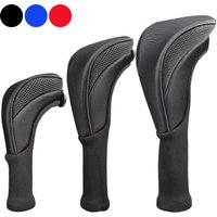 3Pcs/Set Long Neck Golf Club Head Covers Wood Driver Protect Headcover Number Tag Fairway Golf HeadCover Golf Accessories