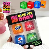Needoh Nice Ice Cube Fidget Toys Slow Rebound Squishy Toys Stress Reliever Mini 4 Pack Set Anxiety Focus Sensory Cube Gifts New image 4