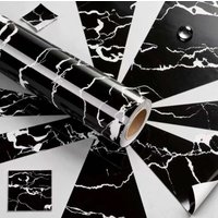 Non-toxic Removable Black Marble Contact Paper Peel Stick Wallpaper for Family Kitchen & Pantry Cabinets Dark Home Decoration