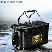 Wild Fishing Live Fish Box Integrated Hard Shell Bucket Foldable Lure Keep Net Scratch Proof Durable Non Collapse for Fishing
