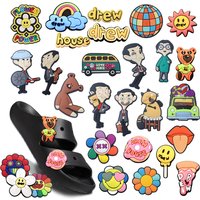 Teasing's Time Multiple Mr. Shoes Charms PVC Shoe Accessories For Clogs Sandals Decoration Buckle Kids Friends Gifts