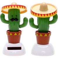 Car Accessories Cactus Soldier Solar Powered Dancing Shaking Head Creative Gift Cute Auto Dashboard Decoration Car Ornaments