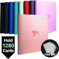20 Pocket Zippered Card Binder, 1280 Double-Sided Pockets PU Leather Album, Trading Card Collector Book for TCG Sports Cards