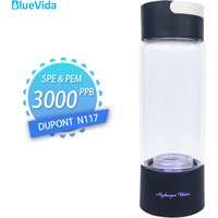 Max 3000ppb Hydrogen Rich Water Generator- 3 in 1 use(Breath with tube) DuPont SPE+PEM Dual Chamber H2 electrolysis Water Bottle