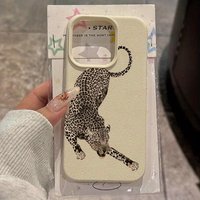 Cool Black Leopard Design Lychee Texture Phone Case For iPhone 17 16 15 14 13 12 11 Pro Max 14 15 Plus 17 Air X XS XR Soft Cover