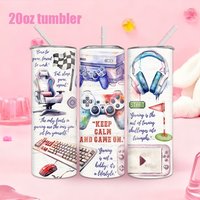 1pc Stainless Steel Water Bottle/Cup with Straw — Game-Themed Design, 20oz (591ml)