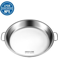 LFGB Certification 304 Stainless Steel Dining Plate 24~32cm Diameter Dish 0.52mm Ulta Thick Food Container with Side Handles