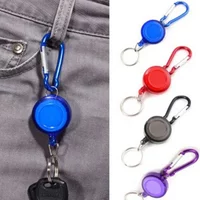 2026 1pc Retractable Pull Badge Reel ID Lanyard Name Tag Card Badge Holder Reels ABS Plastic Key Ring Chain Clips