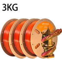 ERYONE 3KG Seiden-Dreifarbiges PLA 3D-Drucker-Filament 1,75mm, Dreifarbige Koextrusion mit Seidig-Glänzendem Finish, 1kg Spule Vorteilspack