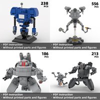 Gepanzerte Roboter mit Waffen, DIY-Spielzeug für Science-Fiction-Enthusiasten – Falowt! Sci-Fi Combat Mecha-Bausteine