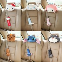 Sanrio Hello Kitty Car Headrest Pillow Neck & Lumbar Support Cushion Adjustable Car Seat Pillow Seat Belt Cover