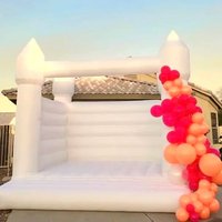 Kids Party Large 13x13ft Inflatable White Bounce House For Soft Play Customization Oxford Bouncy Castle To Door Include Blower