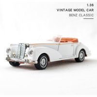 1:36 Alloy Diecast BENZS Vintage Convertible Car Model Classic Pull Back Car Miniature Vehicle For Collection Gift for Kid