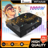 Podofo 10 Zoll Ultra-Dünner Aktiver Auto-Subwoofer Unter-Sitz Kompakter Bass Audio Stereo Verstärker Lautsprecher für Auto-Upgrade Fahrzeug-Stereo-Audiosystem