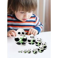 Animal-themed Home Decor Home Decoration Handmade Wooden Nesting Doll Set with 10 Layers Duck Panda Penguin Chick for Desktop