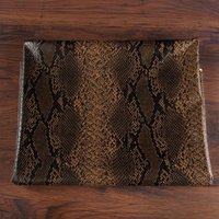 European American Python PU Leather Fabric for Brown Jacket Skirt Pants Designer Clothing Fabrics Per Meter Diy Sewing Coth