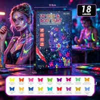 8/12/18 Colors Neon UV Fluorescent Acrylic Paint Pens, Art Markers Glow in The Dark Bright DIY Luminous Marker Pen Highlighter