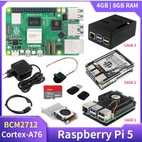 Original Raspberry Pi 5 4G 8G RAM BCM2712 Cortex-A76 2.4GHz VideoCore VII LPDDR4X-4267 Optional Case Power Supply for RPi 5
