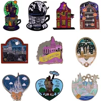 Fantasy Film Anime Brooch Pretty Magic Castle Enamel Pins Children Fashion Backpack Badge Decoration Accessory Lapel Pins Gifts