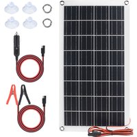 20W Solar Battery Charger Maintainer Waterproof 12V Solar Panel Smart 3-Stage Protection, Cigarette Lighter + Crocodile Clips