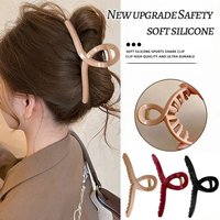 13cm Large Size Safe Soft Silicone Hair Claw Clips Women's Bent Non-defrmation Shark Grips 2026 Upgrade Trendy Hair Accessories