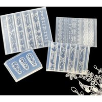 Bowknot 3D Silicone Nail Mold Sweet Flower Heart Lace Transparent Nails Templates DIY Nail Art Decor Manicure Design Tool