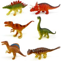 6pcs/set Jurassic Dinosaur Toy Model Plastic Simulated Small Dinosaurs Tyrannosaurus Brachiosaurus Toys For Christmas Gifts