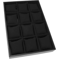 Présentoir de bijoux en velours à 12 grilles, boîte de rangement, étui porte-oreiller