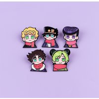 5pcs Cute Boy Enamel Pin Cartoon Brooch For Manga Brooches Set Fashion Lapel Badges Jewelry Gift for Fans Friends
