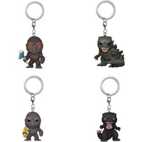 2026 Hot Pocet! Keychain Godzilla Kong Kong Keychain with Axe Vinyl Figure Keyring Toy Action Toy Figures for Children Boys Gi