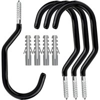 4 Pack Heavy Duty Bike Hooks - Screw in Bike Hangers for Garage Ceiling and Wall - Bicycle Storage and Hanging Wall