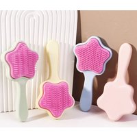 Cute solid color star cushion comb, hair massage comb, portable airbag comb, suitable for various hairstyles