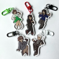 Y2K Pastel Goth Spooky Doll Acrylic Keychain Emo Retro Cartoon Girl Bag Charm Alternative Punk Accessory Gift
