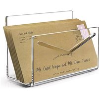 1 Pc Acrylic Office Desktop Storage Rack Clear Mail Letter Organizer Desktop File Envelope Storage Rack Mail Holder