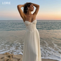 LORIE Strapless V-Neck Wedding Dresses A-Line Pleated Elegent Fairy Bridal Gown Floor-Length Bride Gowns 2025 Customized