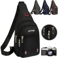 Casual Oxford Cloth Men Messenger Bags Black Blue Grey Brown USB Charge Port Sling Chest Bag Rectangle Men Crossbody Bag Male