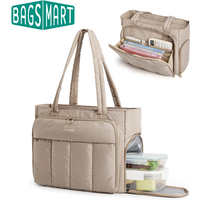 BAGSMART Tote Bag with Insulated Compartment Puffer Padded Women Tote Laptop Teacher Work Tote Handbags for Work Travel Gym