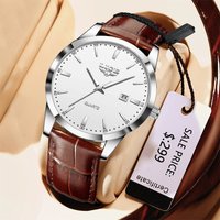 LIGE 2025 Original Quartz Men's Watch Top Luxury Classic Waterproof Leather Strap Simple Business Calendar Watches for Men Reloj