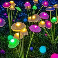 10LED Solar Garden Lights Dual Mode LED Solar Mushroom Lights Waterproof Decor Yard Patio Pathway Jellyfish for Garden Ambiance