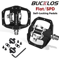2023 New BUCKLOS Mountain Bike Pedals PD-M680 Dual Function Flat&Lock Pedals Fit Shimano SPD 9/16'' Aluminum MTB Pedal Bike Part