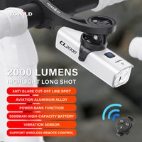 TOWILD CL2000 lumière de vélo avec faisceau de ligne de coupure 2000LM Rechargeable 5000mAh Led feux avant de vélo IPX6 vtt phares de cyclisme