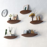 1PC Wooden Semicircle Wall Mounted Shelf, Hanging Projector Display Stand, Home Wall Decor & Storage Organization