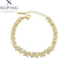 Xuping Jewelry New Arrival Butterfly 21cm Copper Alloy Fashion Women Bracelet Necklace Light Gold Color X001000479