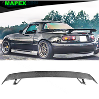 Uniwersalny spoiler pasuje do 90-24 Mazda Miata MX5 Convertible CARBON FIBER LOOK Jasnoczarny tylny spojler pokrywy bagażnika z wysokim skrzydłem