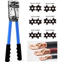 Cable Lug Crimping Tool, Multifunctional Wire Terminal Crimping Tool with Adjustable Jaw, Suitable for Various Cable Sizes