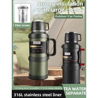 1 PC Large thermos -1.7L/2.0L/2.5L stainless steel thermos, suitable for travel, camping -2.5 liters super large vacuum insulati